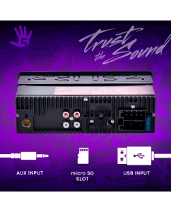 Купить Автомагнитола FIVE F24W (1din/белая/Bluetooth/USB/AUX/SD/FM/4*50)  в E-mobi