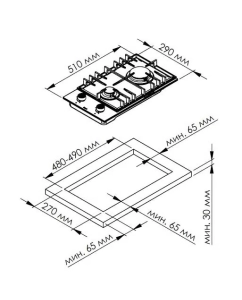 Купить Встраиваемая варочная панель газовая KUPPERSBERG TG 38 B черный  в E-mobi