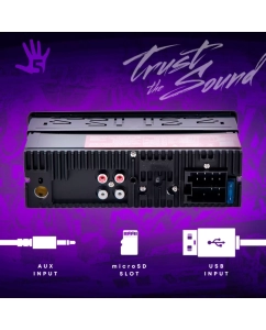 Купить Автомагнитола FIVE F26R (1din/красная/Bluetooth/USB/AUX/SD/FM/4*50)  в E-mobi