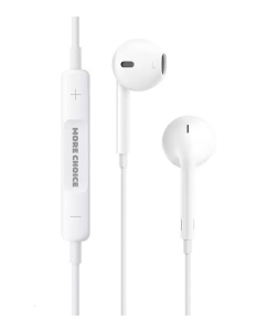 Купить Наушники вкладыши More choice G11 AUX разъём с МК длина 1.2м Original NoBrand White  в E-mobi