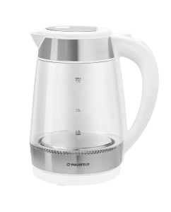 Купить Чайник электрический MAUNFELD MGK-1710GW 1.7 л белый, прозрачный, серебристый  в E-mobi
