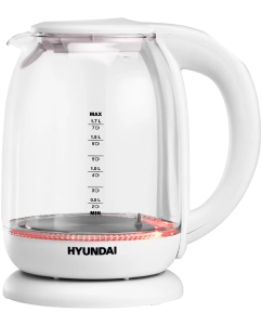 Купить Чайник электрический HYUNDAI HYK-S3808 1.7 л белый, прозрачный  в E-mobi