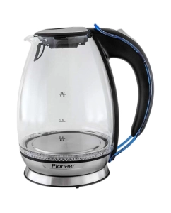 Купить Чайник электрический Pioneer KE806G 1.7 л серебристый, прозрачный, черный  в E-mobi