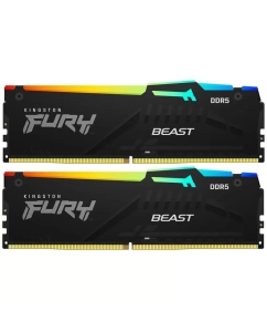 Купить Модуль памяти DIMM 32Gb 2х16Gb DDR5 PC51200 6400MHz Kingston Fury Beast RGB Black XMP  в E-mobi