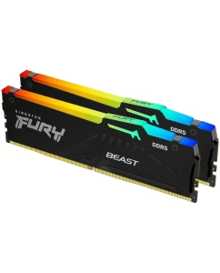 Купить Модуль памяти DIMM 32Gb 2х16Gb DDR5 PC51200 6400MHz Kingston Fury Beast RGB Black XMP  в E-mobi