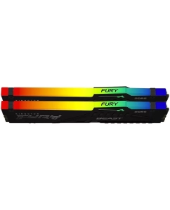 Купить Модуль памяти DIMM 32Gb 2х16Gb DDR5 PC51200 6400MHz Kingston Fury Beast RGB Black XMP  в E-mobi