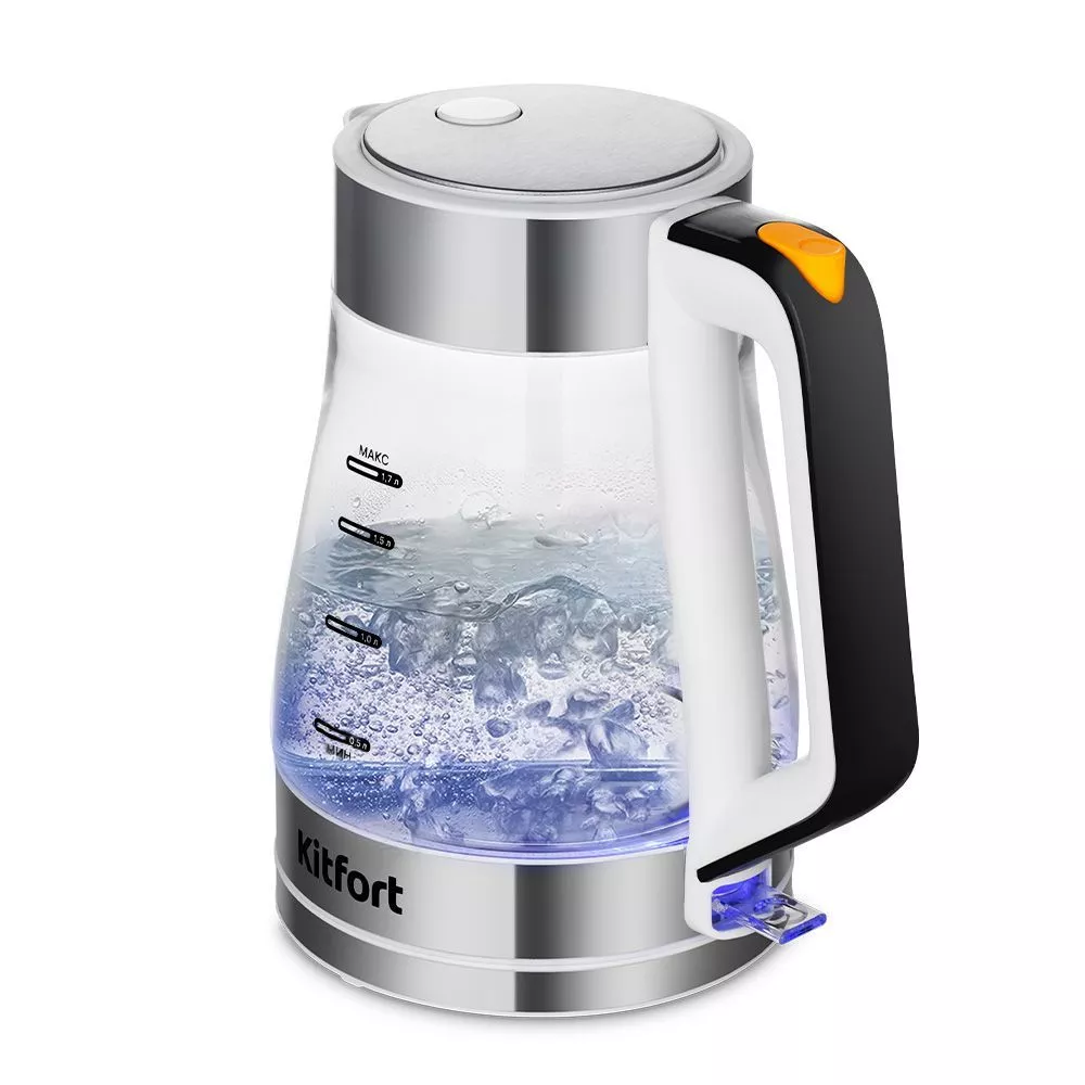 Купить Чайник электрический Kitfort КТ-6626 1.7 л серебристый, прозрачный  в E-mobi