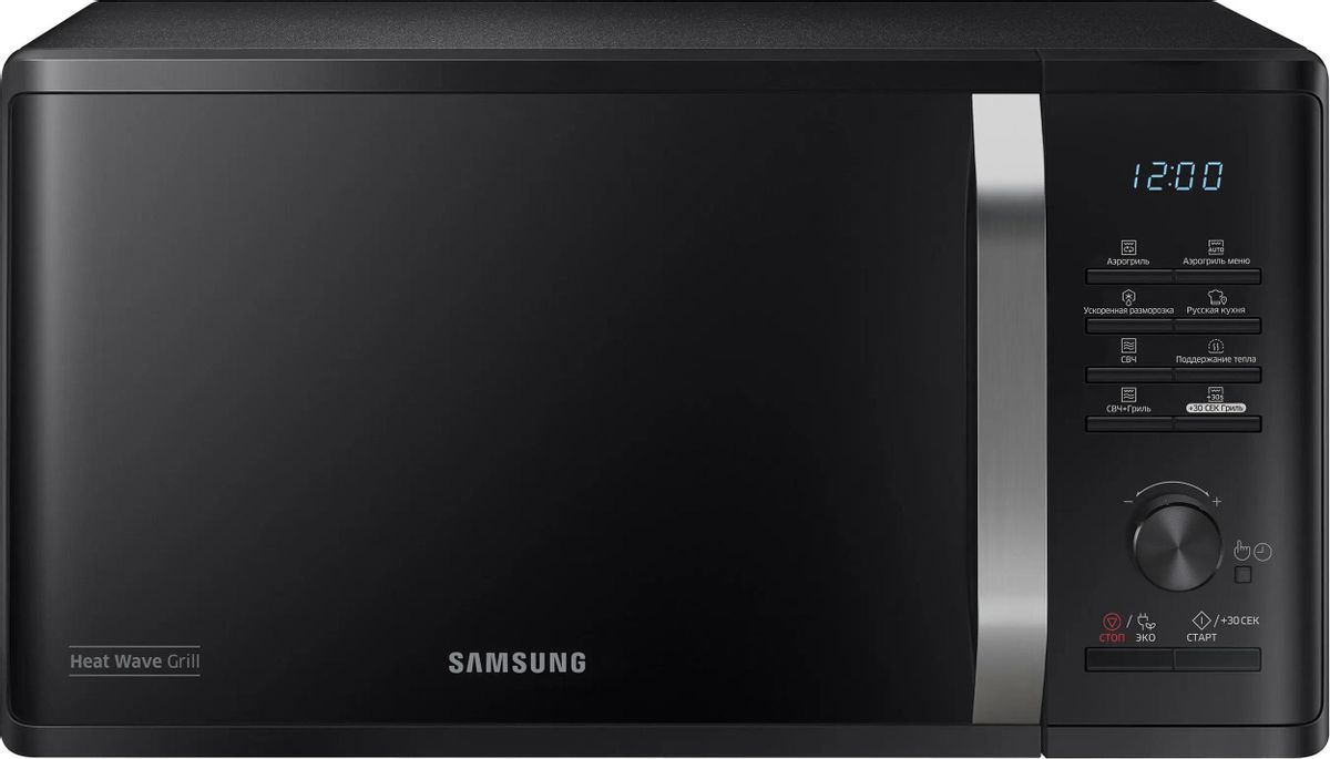 Купить Микроволновая печь SAMSUNG MG23K3575AK/BW, 800Вт, 23л, черный  в E-mobi
