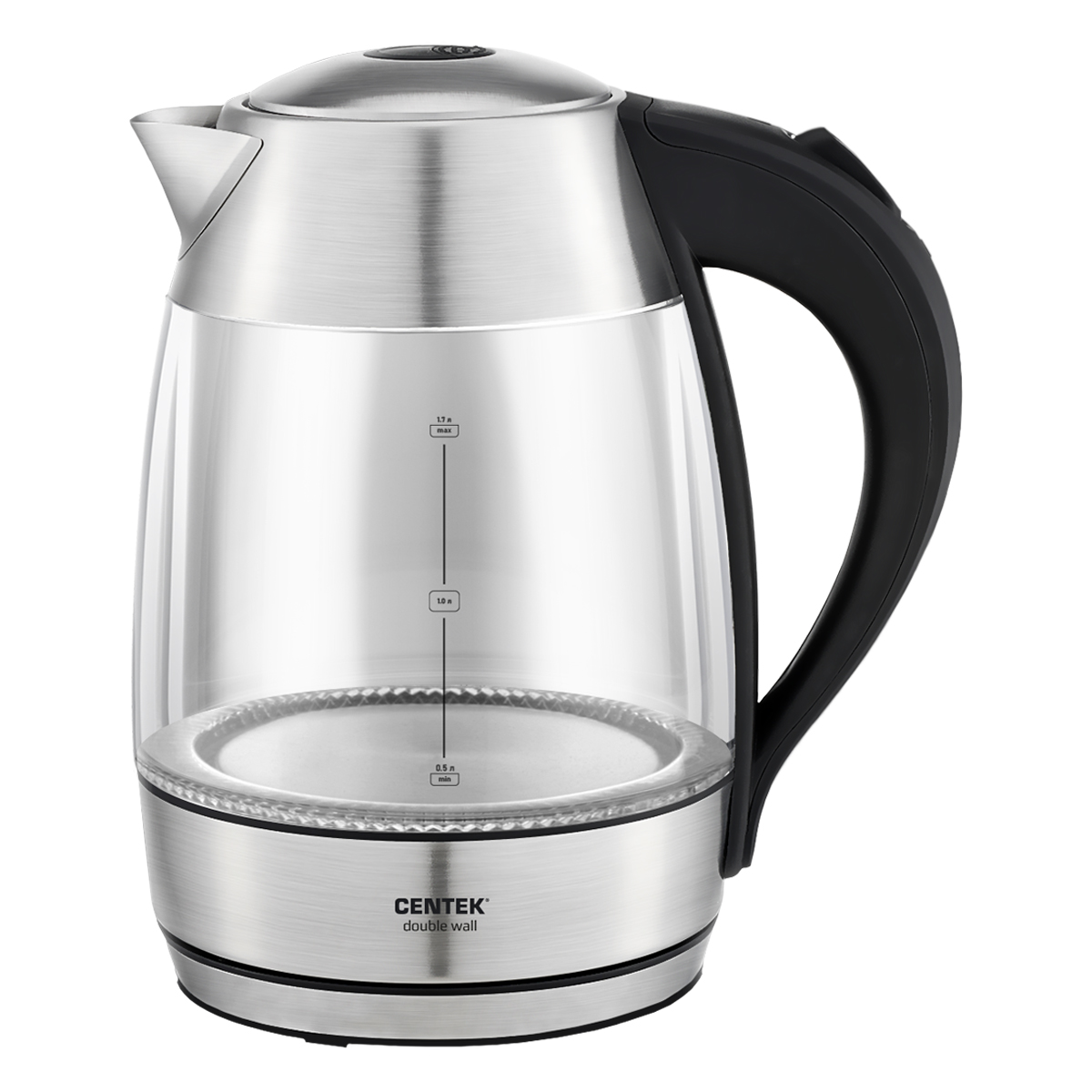 Купить Чайник электрический Centek CT-0012 1.7 л серебристый, прозрачный  в E-mobi