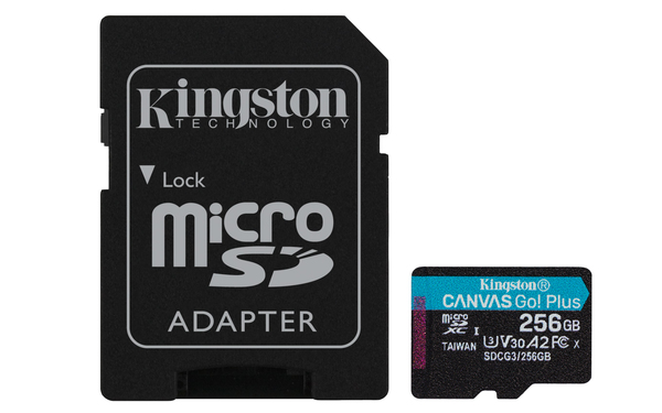 Купить Карта памяти Kingston 256GB Canvas Go! Plus 170R +адаптер (SDCG3/256GB)  в E-mobi