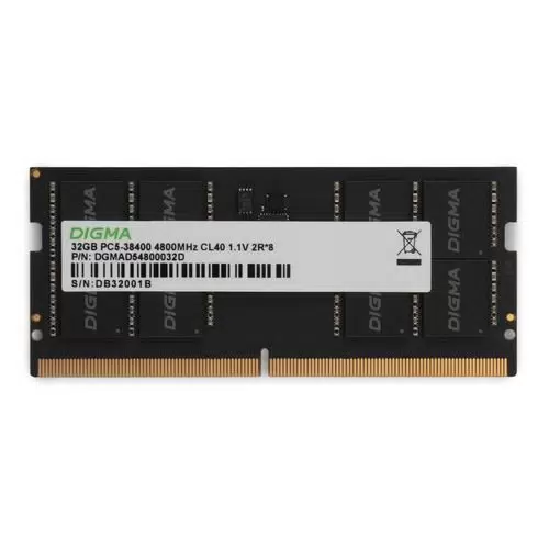 Купить Оперативная память DIGMA (DGMAS54800032D), DDR5 1x32Gb, 4800MHz  в E-mobi