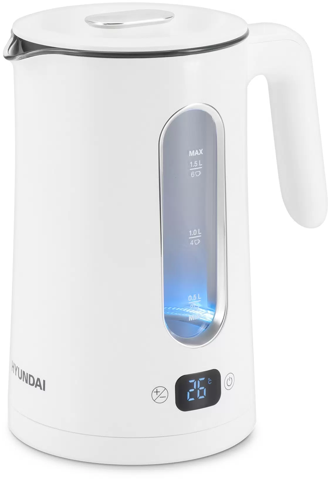 Купить Чайник электрический HYUNDAI HYK-G5510 1.5 л белый  в E-mobi