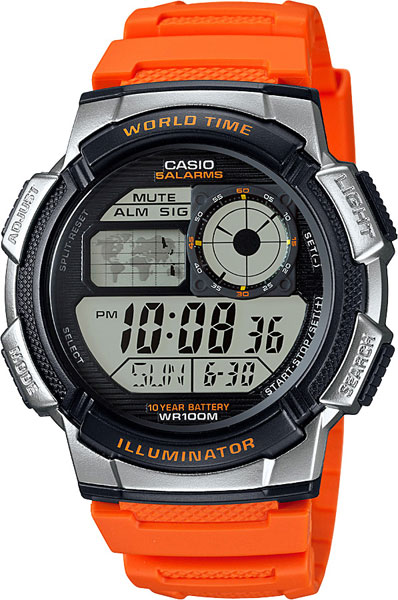 Купить Японские наручные часы Casio Illuminator AE-1000W-4B с хронографом  в E-mobi