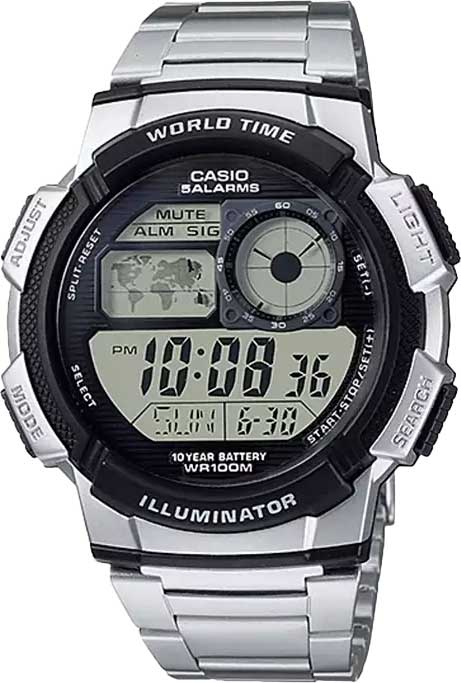 Купить Японские наручные часы Casio Illuminator AE-1000WD-1A с хронографом  в E-mobi