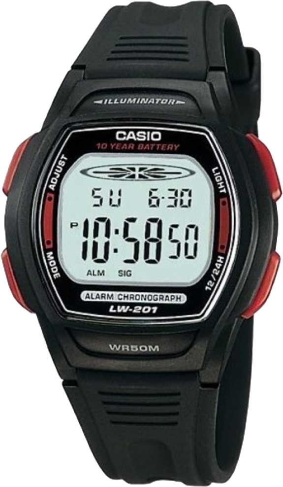 Купить Японские наручные часы Casio Collection LW-201-4A с хронографом  в E-mobi
