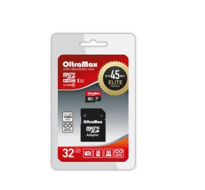Купить Карта памяти MicroSD OltraMax Elite UHS-I 32 Гб с адаптером класс 10  в E-mobi