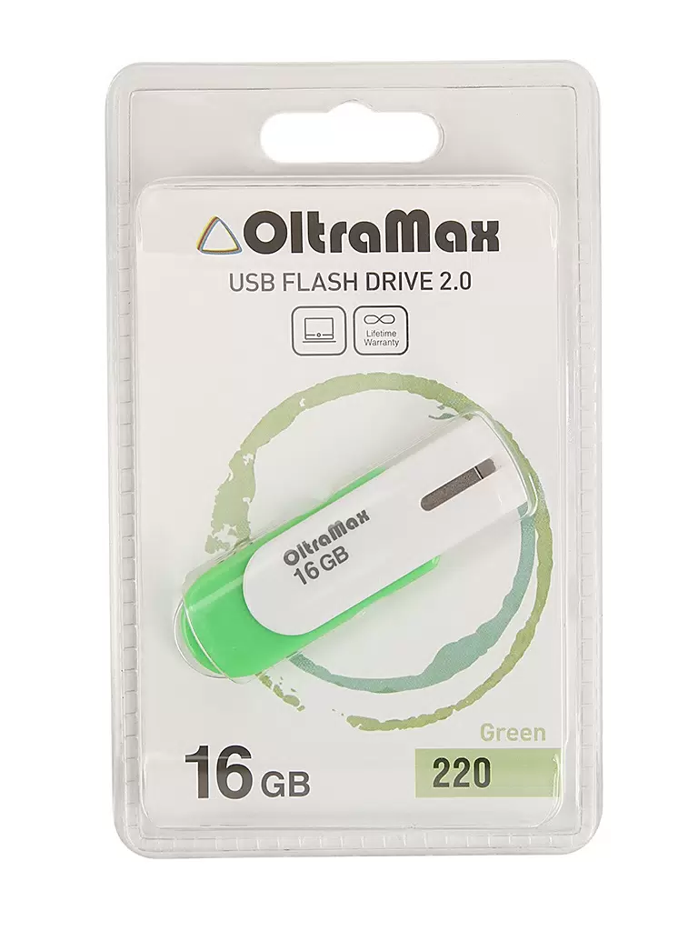Купить Флешка Oltramax 220 16ГБ Green (220 OM-16GB-220-Green)  в E-mobi