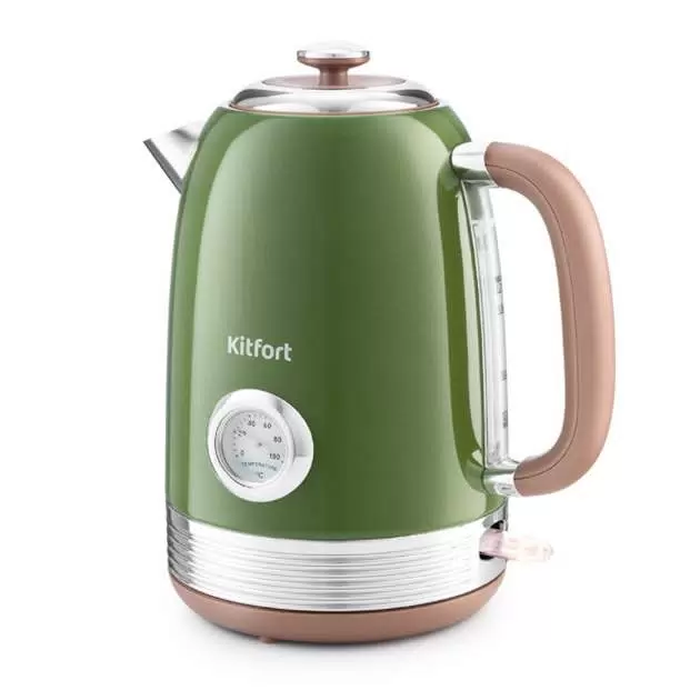 Купить Чайник электрический Kitfort KT-6110 1.7 л зеленый  в E-mobi
