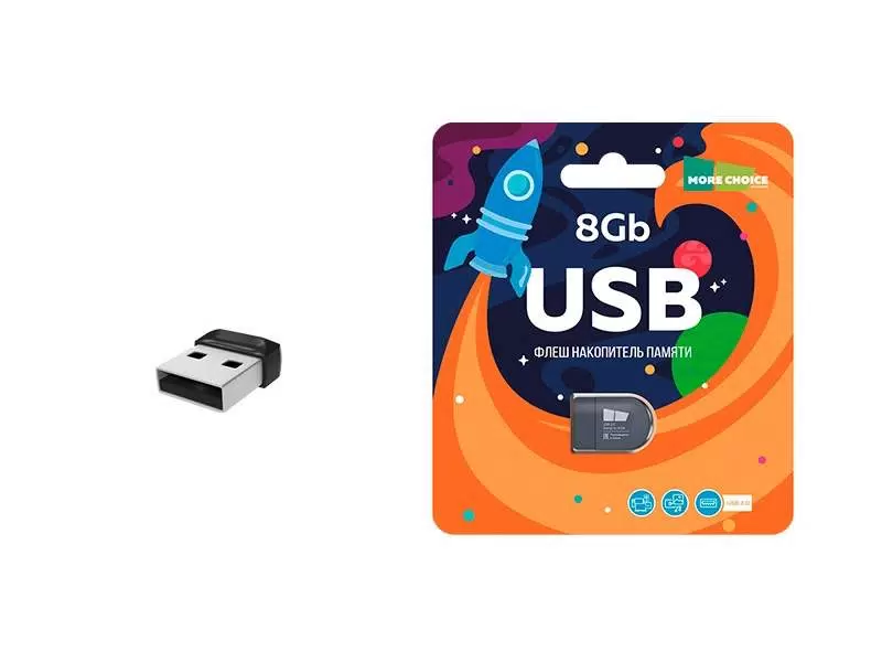 Купить Флешка More Choice 4610196404894 8 ГБ (4610196404894)  в E-mobi