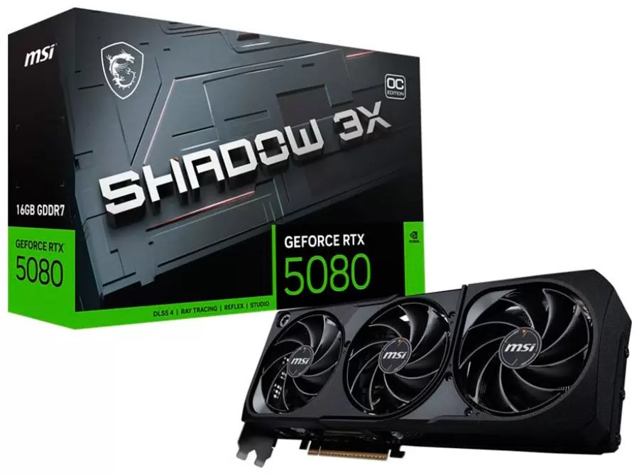 Купить Видеокарта MSI GeForce RTX 5080 SHADOW 3X OC 16 Гб  в E-mobi