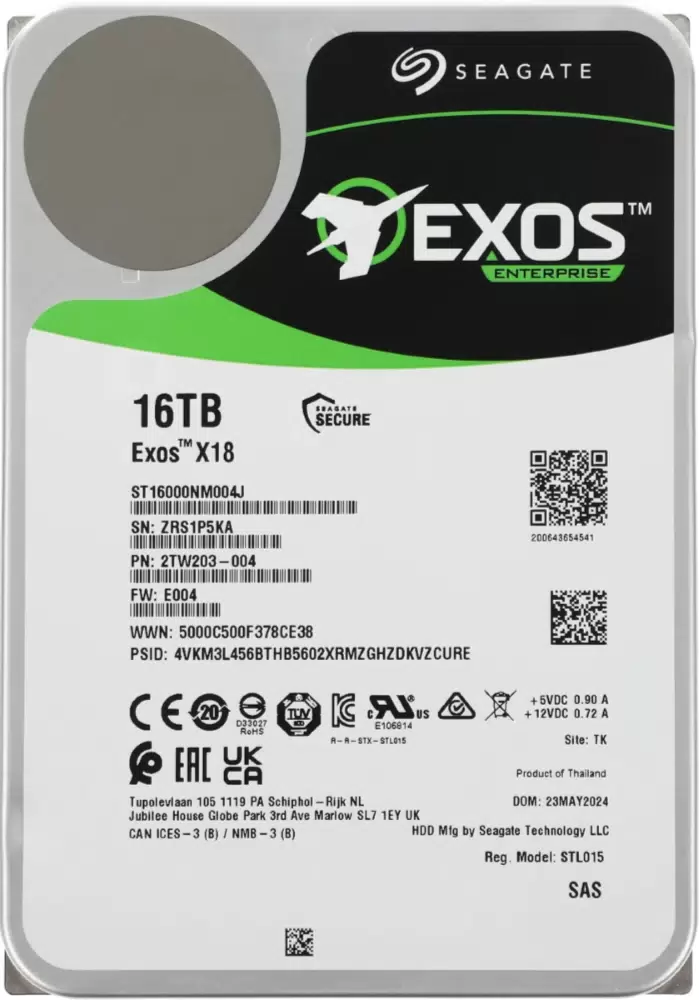 Купить Жесткий диск Seagate Exos X18 ST16000NM004J,  16ТБ,  HDD,  SAS 3.0,  3.5  в E-mobi